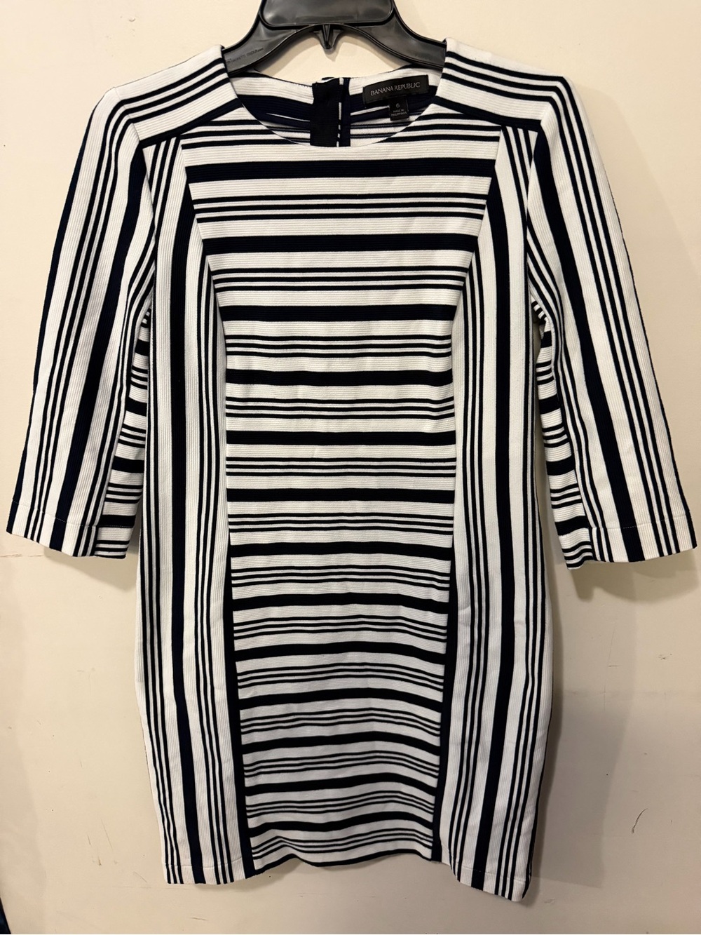 Banana Republic Navy & White Striped Sheath Dress